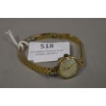 9 Carat Gold Timor Lady's Wrist Watch - 18 Grams Gross Weight
