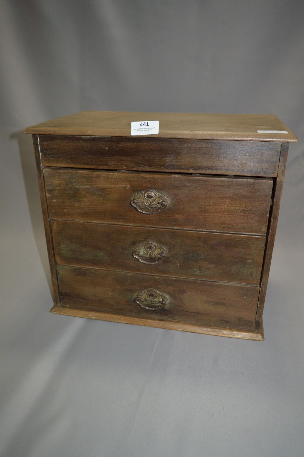 Beech Wood 3 Drawer Collectors Cabinet