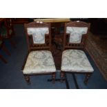 Pair of Mahogany Dining Chairs with Padded Back and Seats