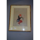 Framed Watercolour on Paper - Puck Signed J Kingsford 1920