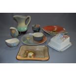 Collection of Shorter & Son Pottery Dishes and Jugs, Doulton Dish and Butter Dish