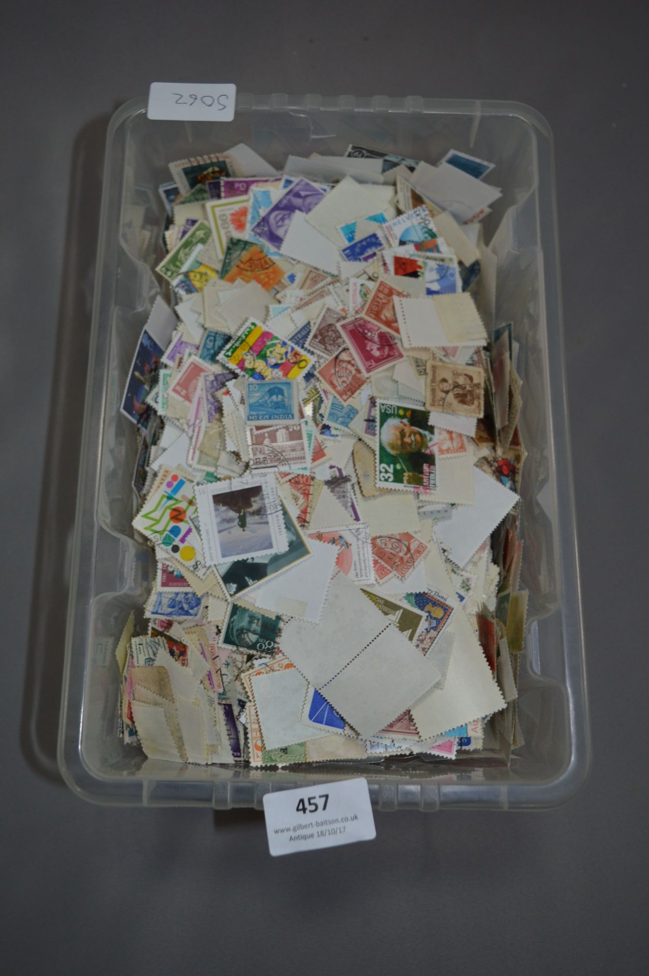 Tub containing 10000 Stamps