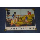 Australia Travel Poster - Captain Cook at Botany Bay Percy Trompf 1930