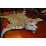 Leopard Skin Rug with Head - Approximately 79Inch Head to Tail