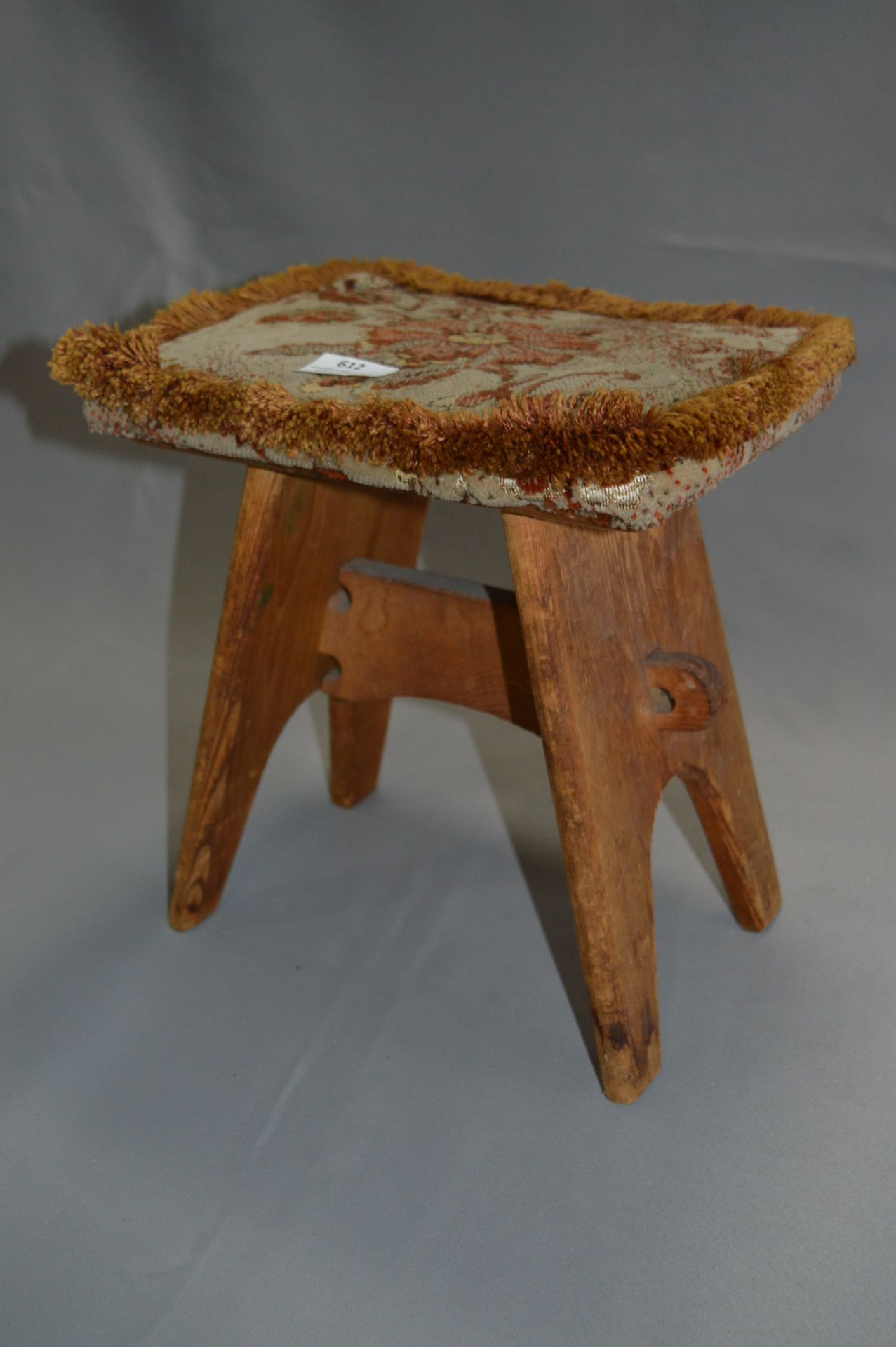 Small Pine Stool with Padded Seat