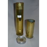 2 Brass Bombshell Cases & Bombshell Base Ashtray