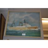 Framed Coloured Print Hull Trawler Marbella H384
