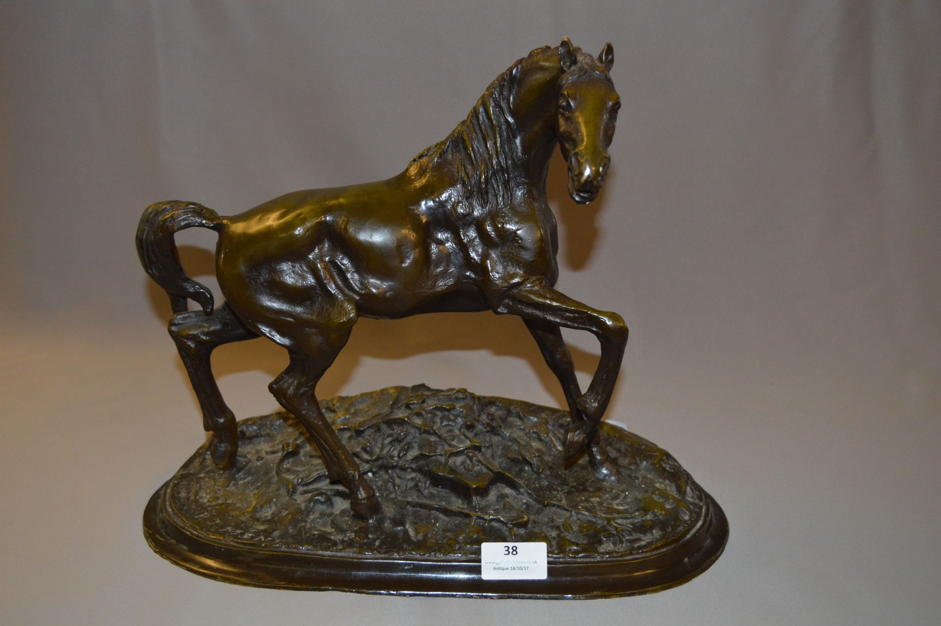 Large Cast Bronze Effect Horse Figurine
