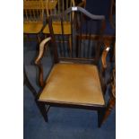 19th Century Mahogany Stick Back Armchair