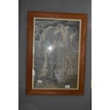 Oak Framed Print - White Horses by Keith Shackleton