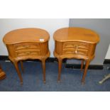 Pair of French Kidney Shaped Side Cabinets