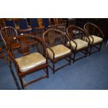 Set of 4 Chinese Carved Hardwood Armchairs