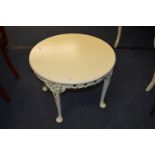 White & Gilt Painted Circular Occasional Table