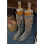 Pair of Leather Riding Boots with Stretchers