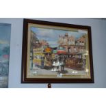 Oil on Board Victorian Street Scene by Gary Cartwright