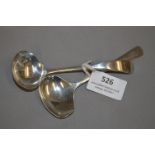 2 Hallmarked Silver Condiment Spoons - 54 Grams