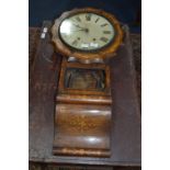 American Walnut Inlaid Wall Clock