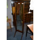 Walnut Framed Cheval Dressing Mirror