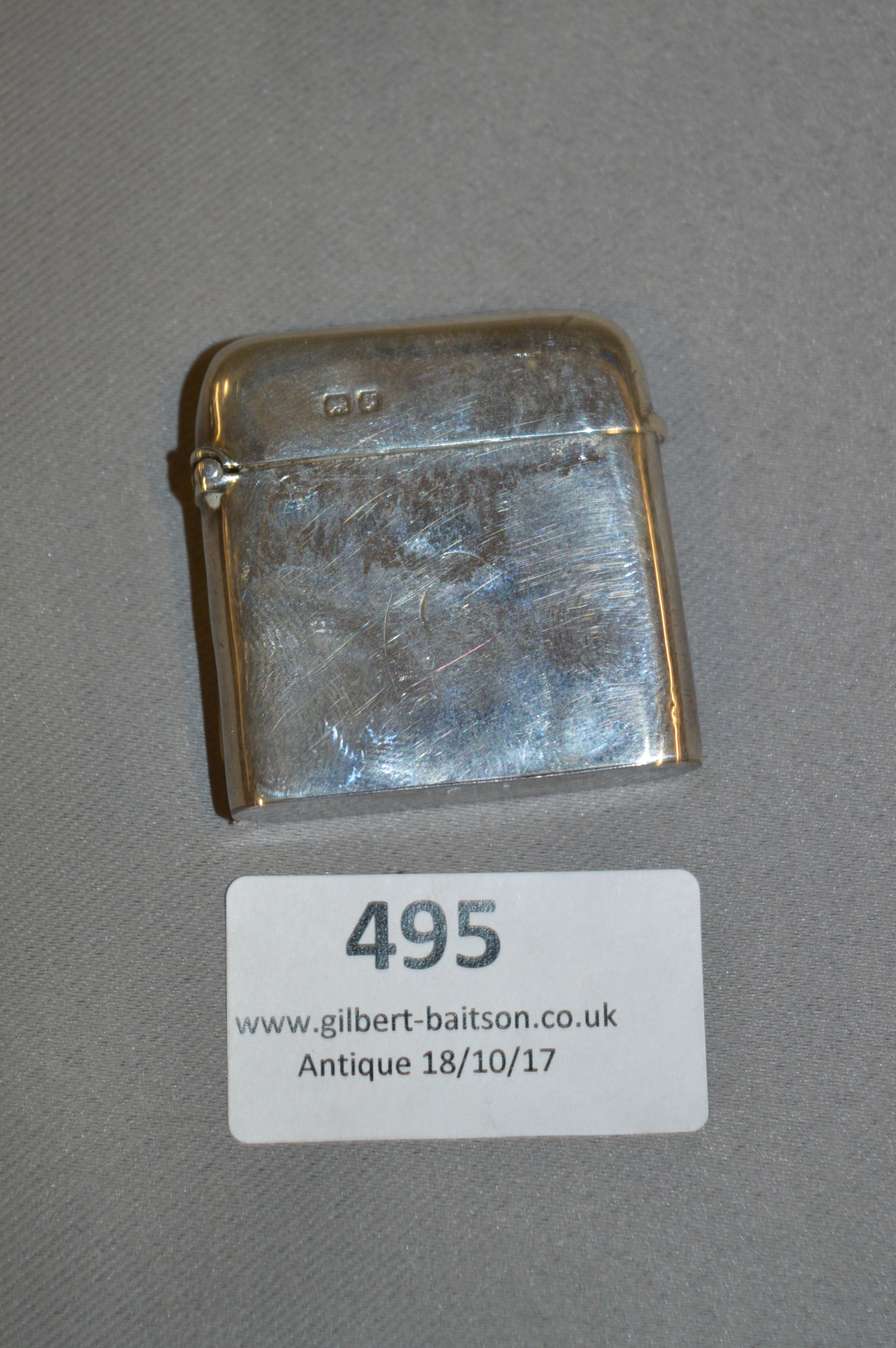 Hallmarked Silver Vesta Case Chester 1906 - 21 Grams