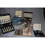 Collection of Cased Canteens of Silver Plated Cutlery