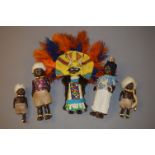 Collection of 5 Plastic African Dolls