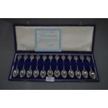 John Pinches Hallmarked Silver 12 Zodiac Spoons 275g Approximately