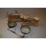 2 Cast Iron Weighing Scales & Balance Pans