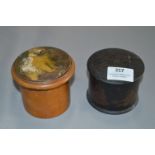 Treen Box with Painted Lid & Paper Mache Box with Gilt Decoration