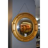 Circular Framed Convex Wall Mirror