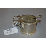 Hallmarked Silver Mustard Pot & Spoon E & Co Birmingham 1910 - 52 Grams