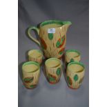 Myott & Son Leaf Decorated Jug and 5 Beakers