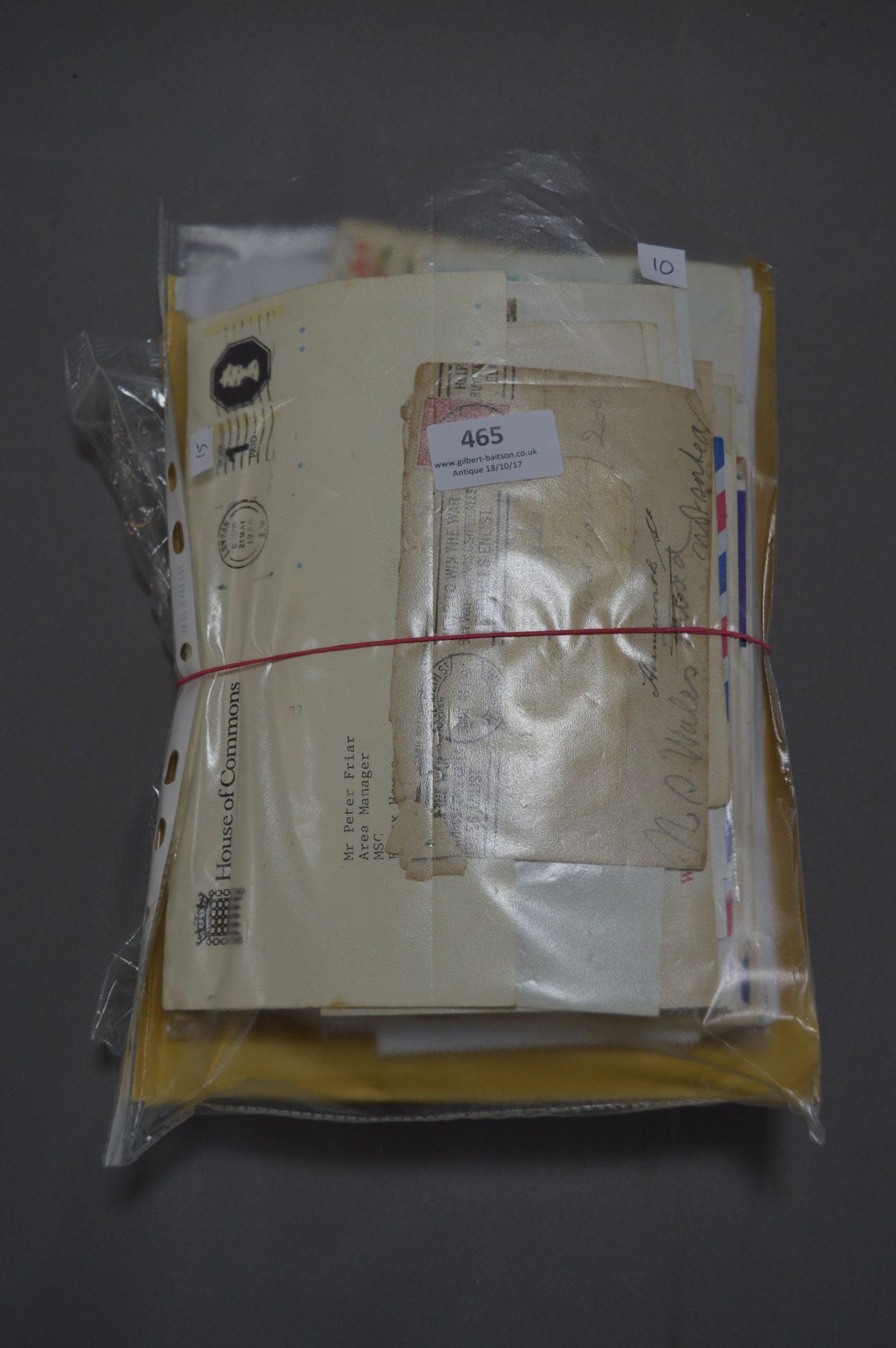 Bag containing Stamped Envelopes