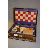 Rosewood Ivory Inlaid Games Compendium Box