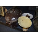 Large Brown Enamel Pan & Scales