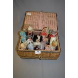 Sewing Basket containing Assorted International Dolls