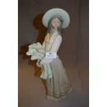 Large Lladro Figurine - Young Lady collecting Hay