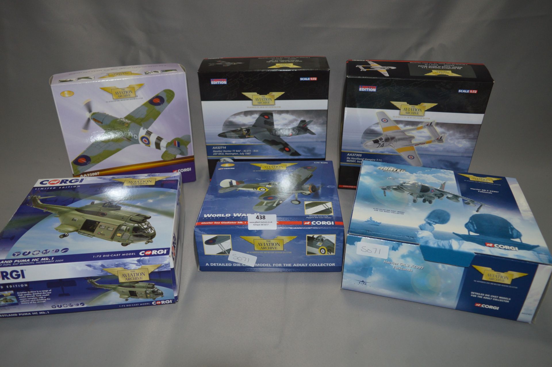 6 Corgi Aviation Archive Limited Edition Model Aircrafts