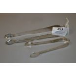 Two Hallmarked Silver Sugar Tongs - 39 Grams