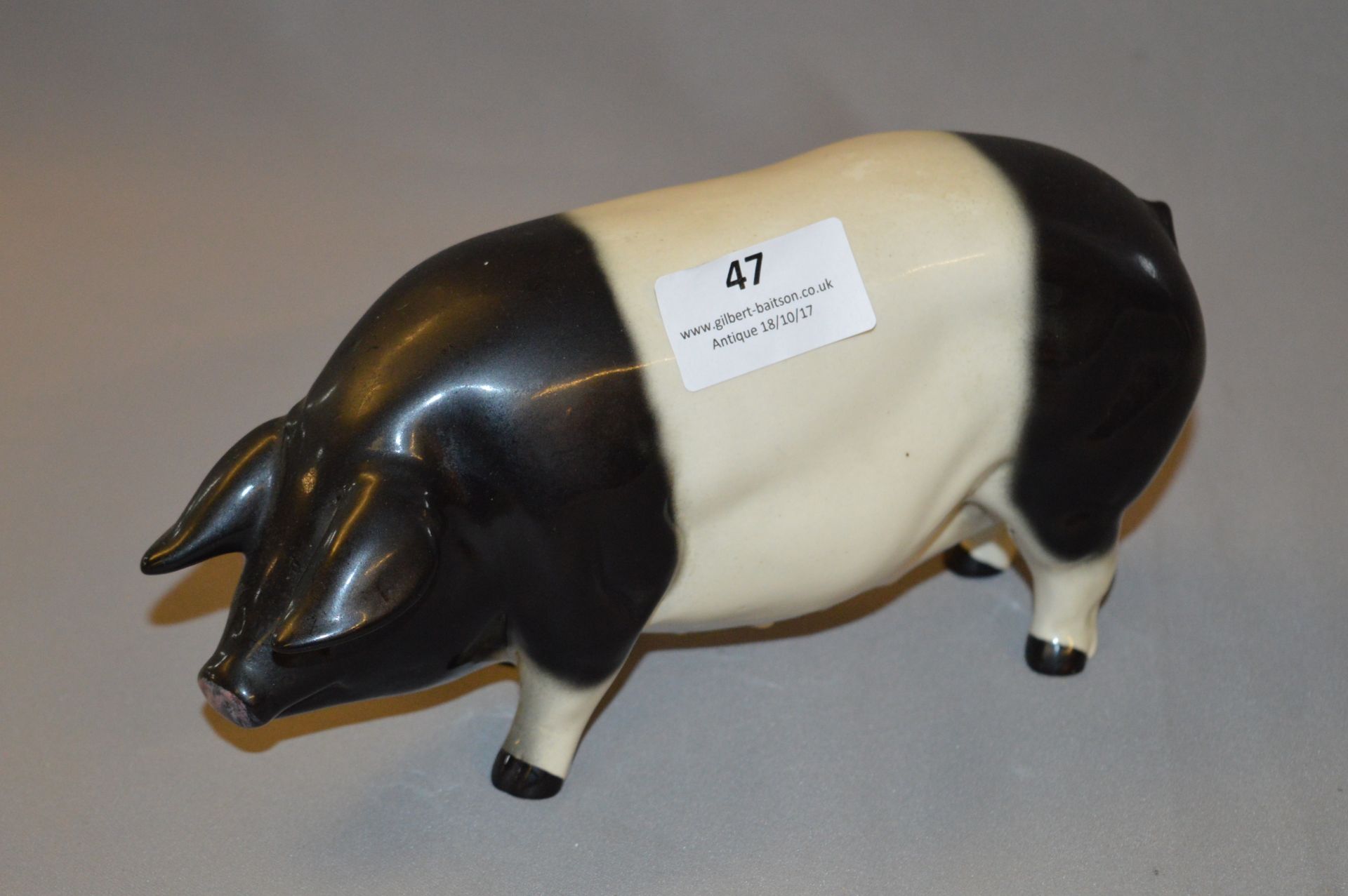 Cooper Craft Black & White Pig Figurine