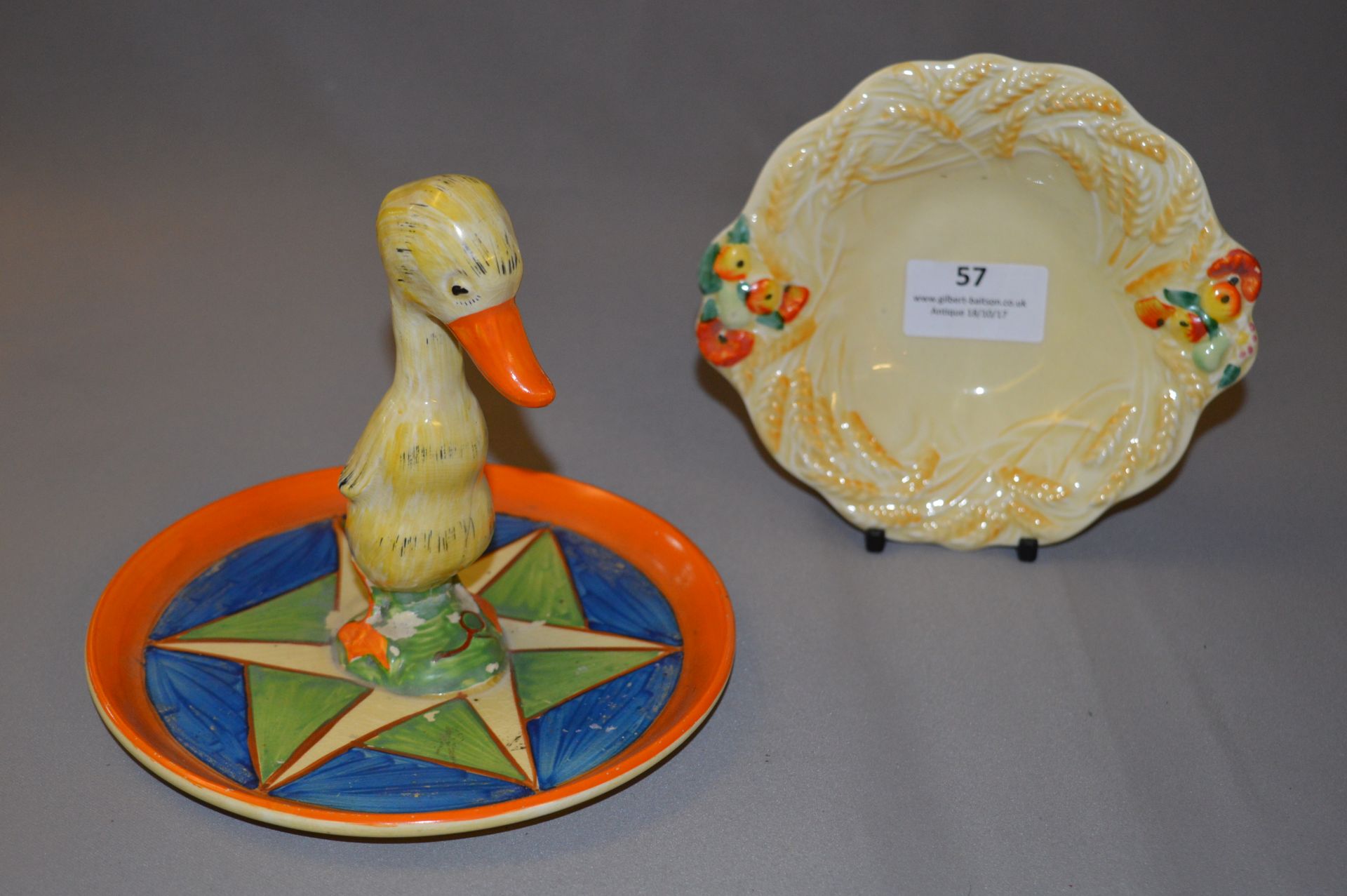 Clarice Cliff Duck Pin Tray & Celtic Harvest Dish