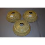 Set of 3 Amber Glass Light Shades