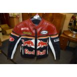 Top Gear Leather Motorcycle Racing Jacket - Redbull