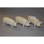 Set of 3 Beswick Pig Figurines