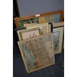 Assorted Prints, Paintings and Wool Works in Frames