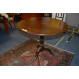 Circular Mahogany Tip Table on Pedestal Base