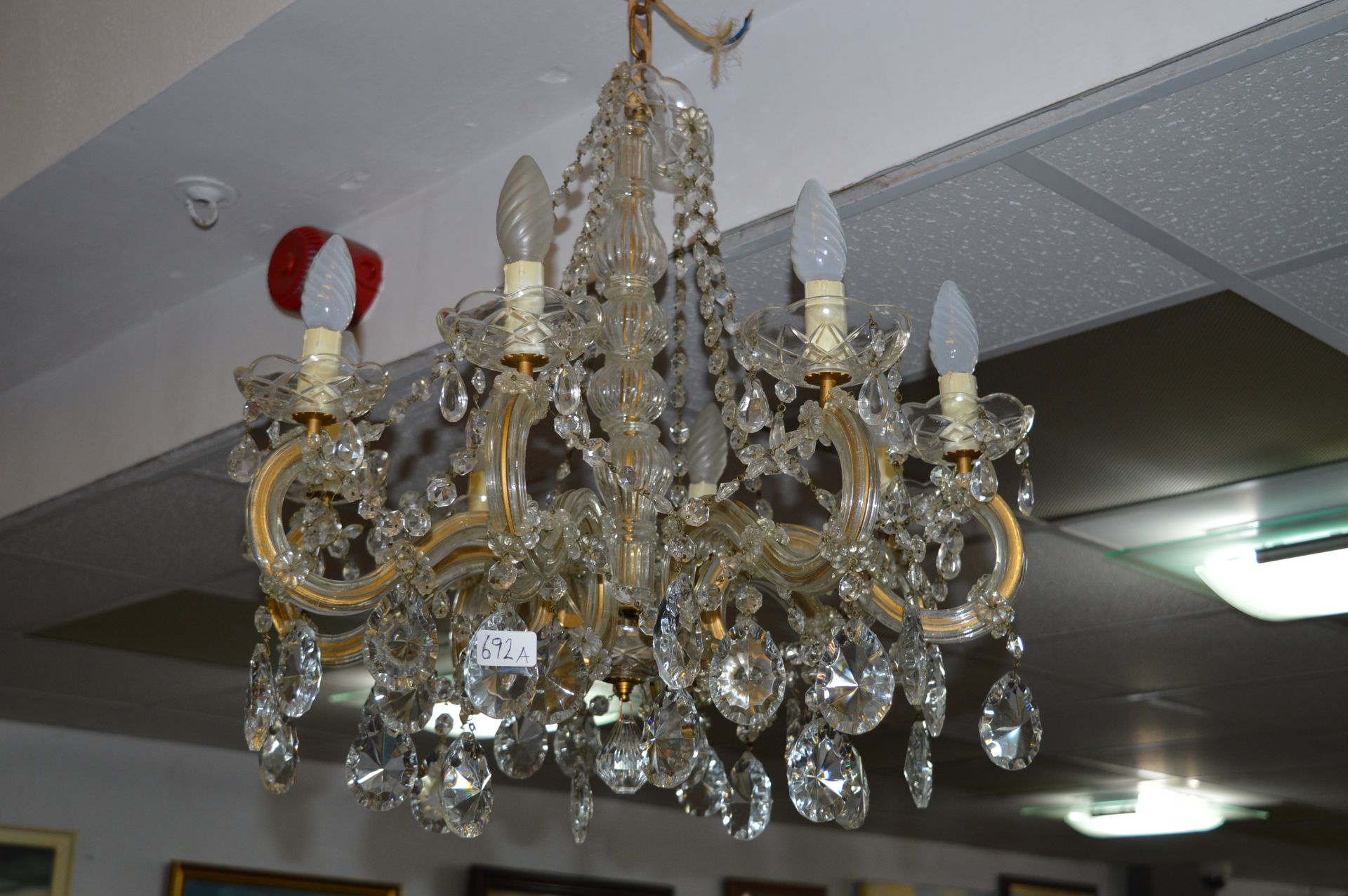 French Eight Crystal Glass Chandelier
