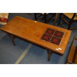 Teak & Tiled Top Coffee Table