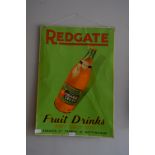 Metal Advertising Sign Redgate Fruit Drinks