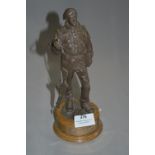 Bronze Effect Figurine of A Royal Tank Regimental Soldier