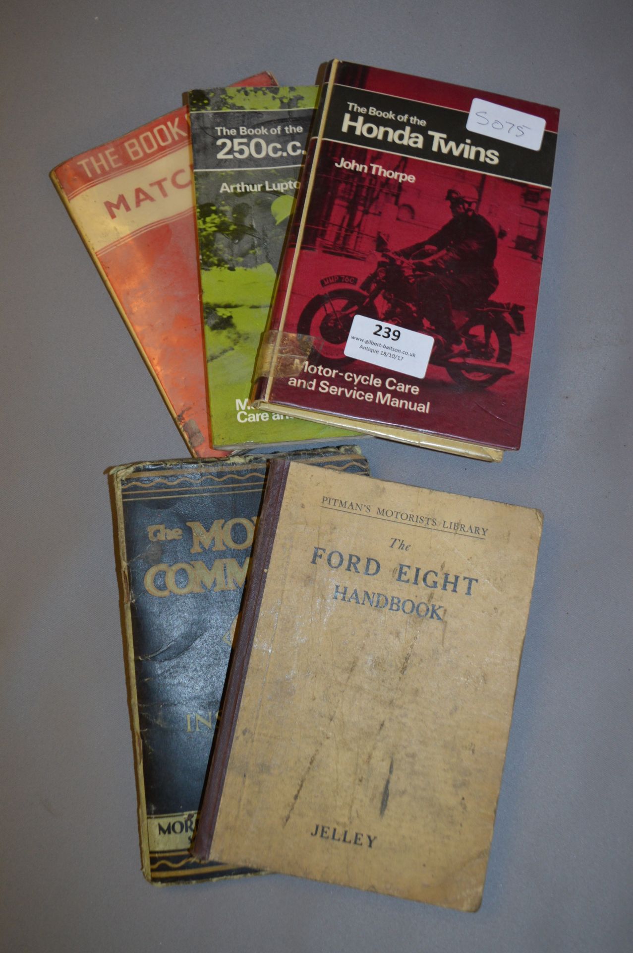 3 Motor Cycle Books including Honda Twins, BSA, Matchless & 2 Vintage Car Books Ford Eight and